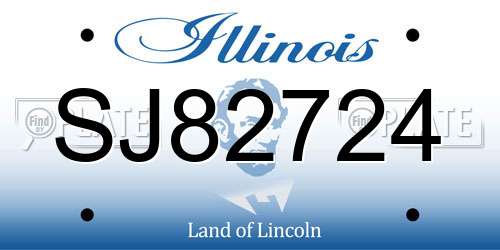 SJ82724 Illinois License Plate