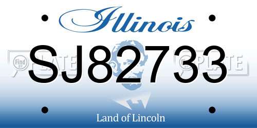 SJ82733 Illinois License Plate