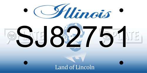 SJ82751 Illinois License Plate