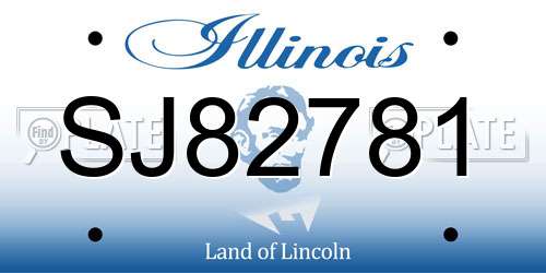 SJ82781 Illinois License Plate