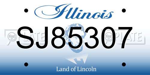 SJ85307 Illinois License Plate