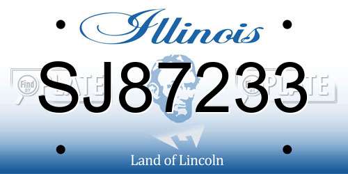 SJ87233 Illinois License Plate