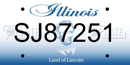 SJ87251 Illinois License Plate