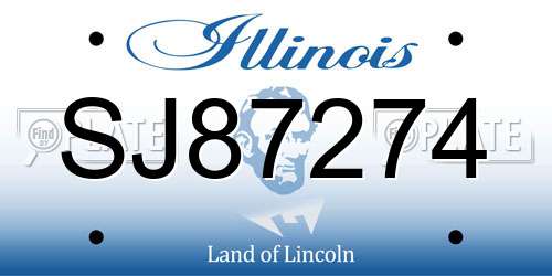 SJ87274 Illinois License Plate