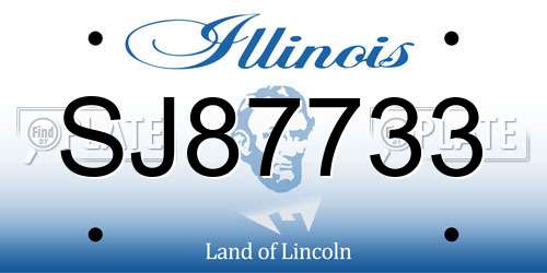 SJ87733 Illinois License Plate