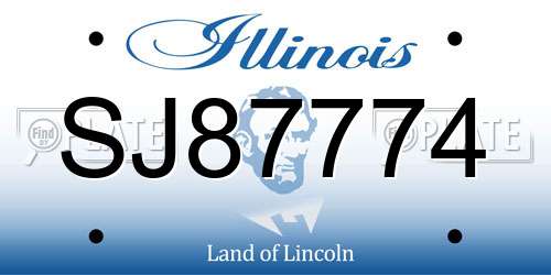 SJ87774 Illinois License Plate