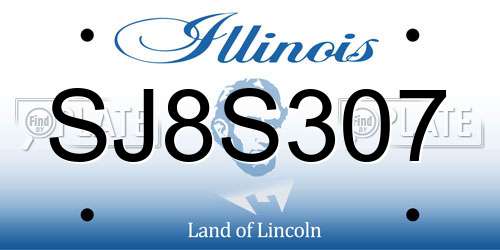 SJ8S307 Illinois License Plate