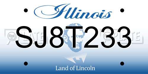 SJ8T233 Illinois License Plate