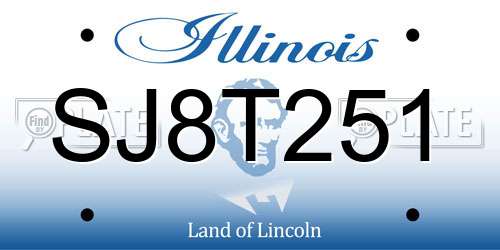 SJ8T251 Illinois License Plate
