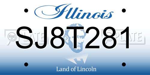 SJ8T281 Illinois License Plate