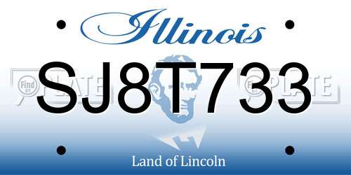 SJ8T733 Illinois License Plate