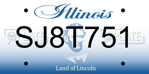 SJ8T751 Illinois License Plate