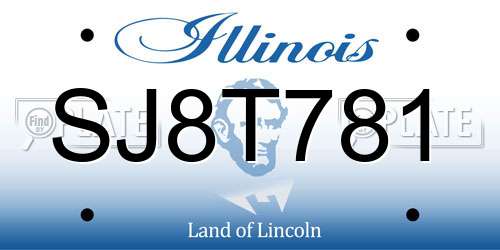SJ8T781 Illinois License Plate