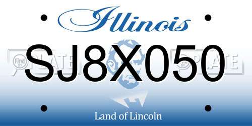 SJ8X050 Illinois License Plate