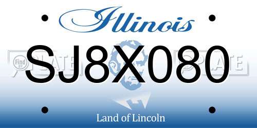 SJ8X080 Illinois License Plate