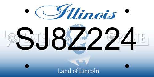 SJ8Z224 Illinois License Plate