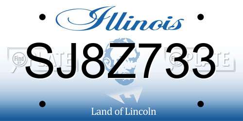 SJ8Z733 Illinois License Plate