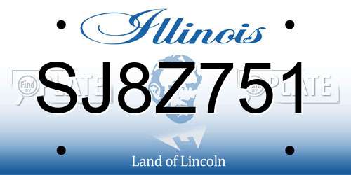 SJ8Z751 Illinois License Plate