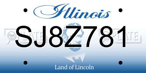 SJ8Z781 Illinois License Plate