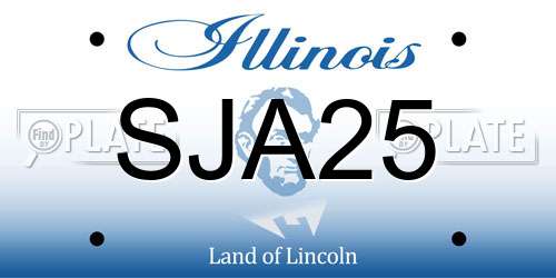 SJA25 Illinois License Plate