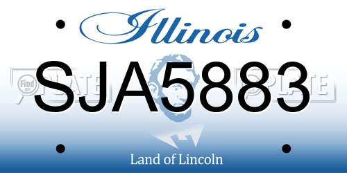 SJA5883 Illinois License Plate