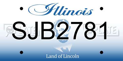 SJB2781 Illinois License Plate