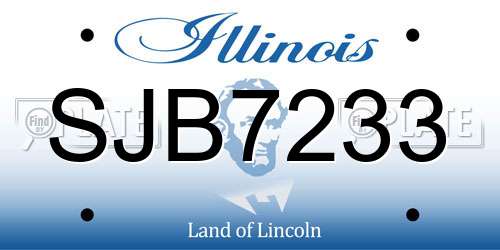 SJB7233 Illinois License Plate