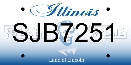 SJB7251 Illinois License Plate