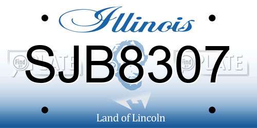 SJB8307 Illinois License Plate