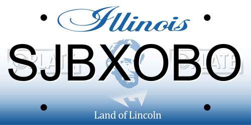 SJBXOBO Illinois License Plate