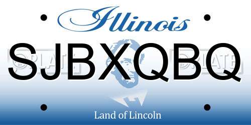 SJBXQBQ Illinois License Plate