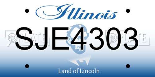 SJE4303 Illinois License Plate