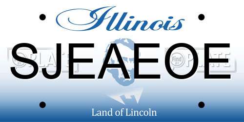 SJEAEOE Illinois License Plate