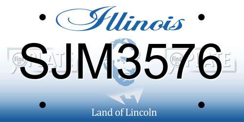 SJM3576 Illinois License Plate