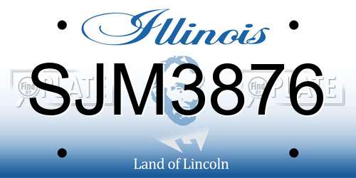 SJM3876 Illinois License Plate