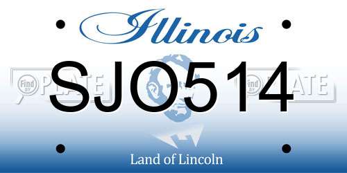 SJO514 Illinois License Plate
