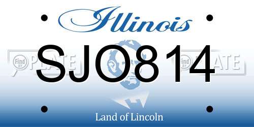 SJO814 Illinois License Plate