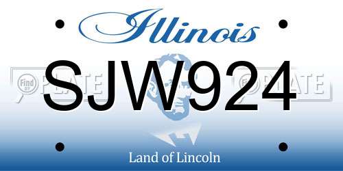 SJW924 Illinois License Plate