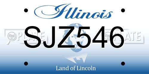 SJZ546 Illinois License Plate