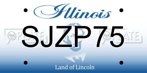 SJZP75 Illinois License Plate