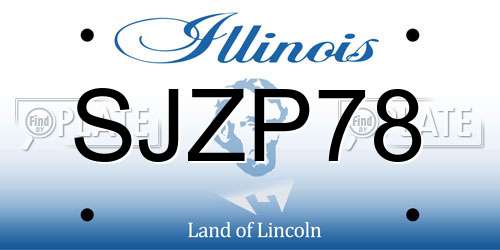 SJZP78 Illinois License Plate