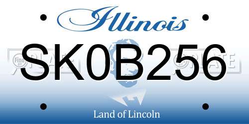 SK0B256 Illinois License Plate