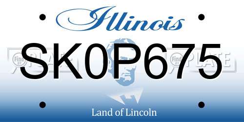 SK0P675 Illinois License Plate