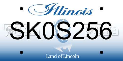 SK0S256 Illinois License Plate