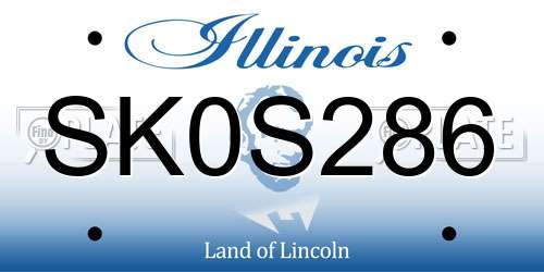 SK0S286 Illinois License Plate