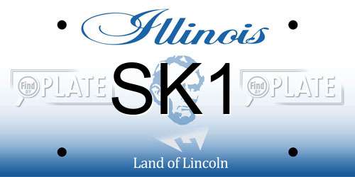 SK1 Illinois License Plate