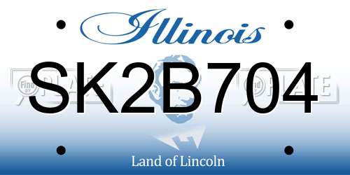 SK2B704 Illinois License Plate