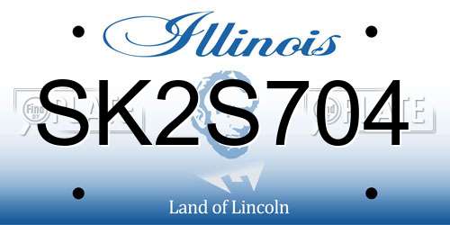 SK2S704 Illinois License Plate