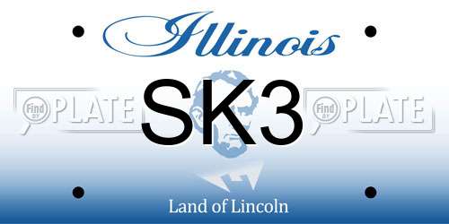 SK3 Illinois License Plate