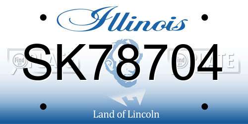 SK78704 Illinois License Plate